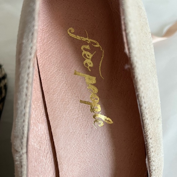 Free People Nude Charade Suede Platform Ballerina Ribbon Tie Espradille size 41 - Picture 3 of 13